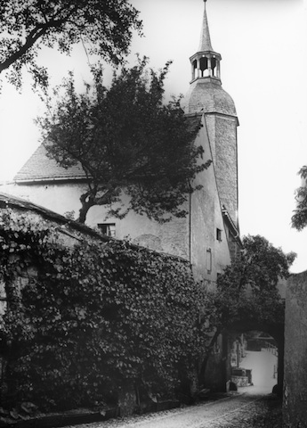 R32028 Rochsburg Petrikirche mit Schloßmauer 