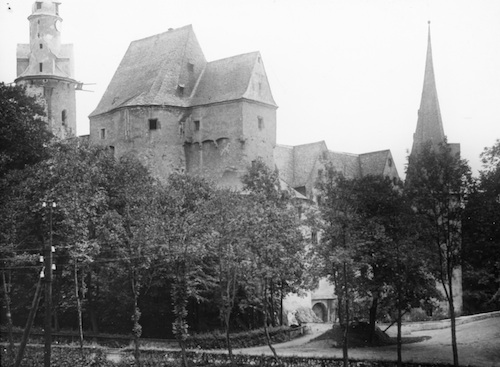 R42028 Stein Hartenstein Schloß Stein von der Straße aus 